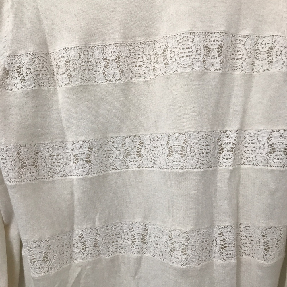 Joie Cream Lace Crewneck Sweater - Picture 3 of 6